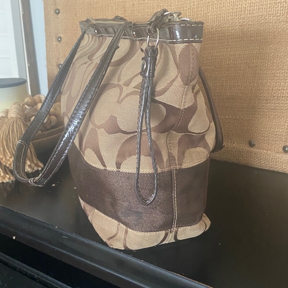 Coach Legacy Stripe Signature Tan and Brown Shoulder Bag - Picture 16 of 16